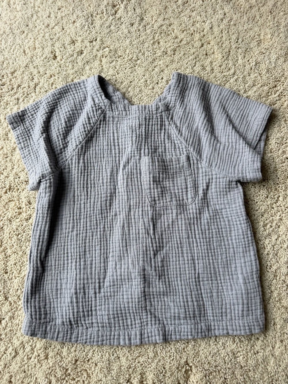 Madewell Light Gray Short-Sleeve Gauze Blouse